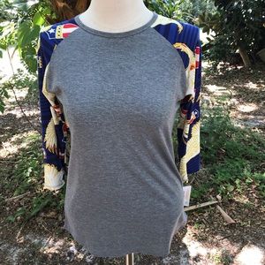 LulaRoe Randy Patriotic Eagle Fourth of July Top